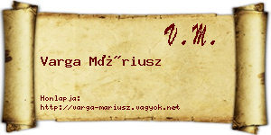Varga Máriusz névjegykártya